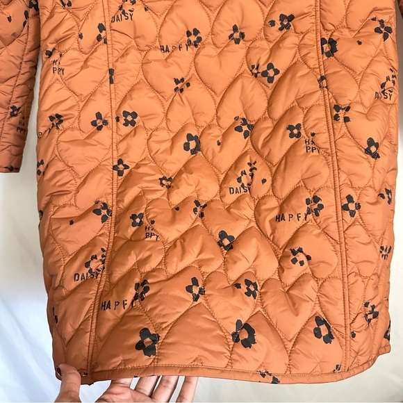NWT Kerri Rosenthal Heart Print Winter Quilted Jacket Rust Orange Color sz L - Picture 14 of 16